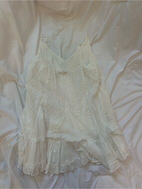White Eyelet Ruffle Camisole dress